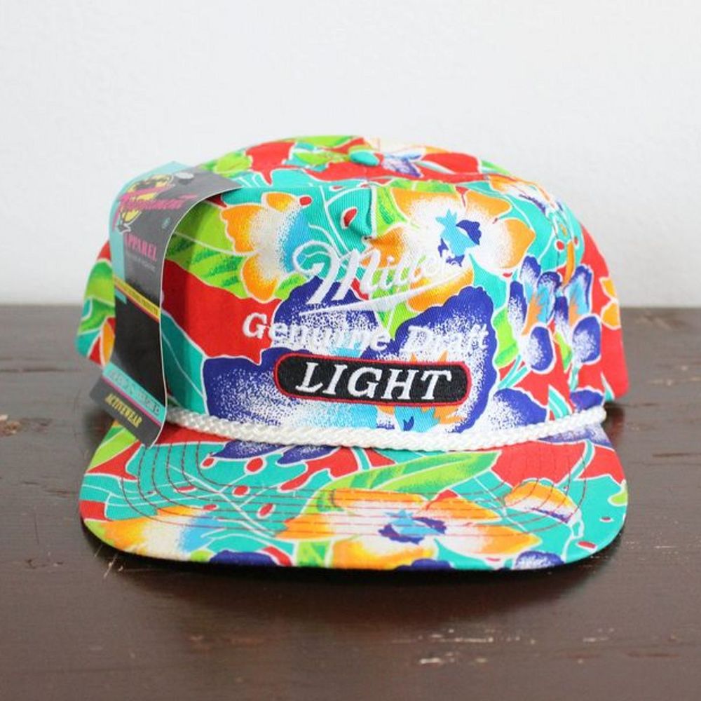 Vintage Miller Light Draft Beer Hawaiian Hat - Picture 1 of 6